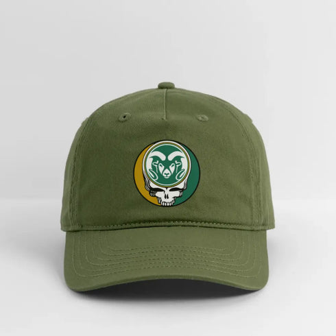 Colorado State Stealie Grateful Dead Dad Hat - olive green